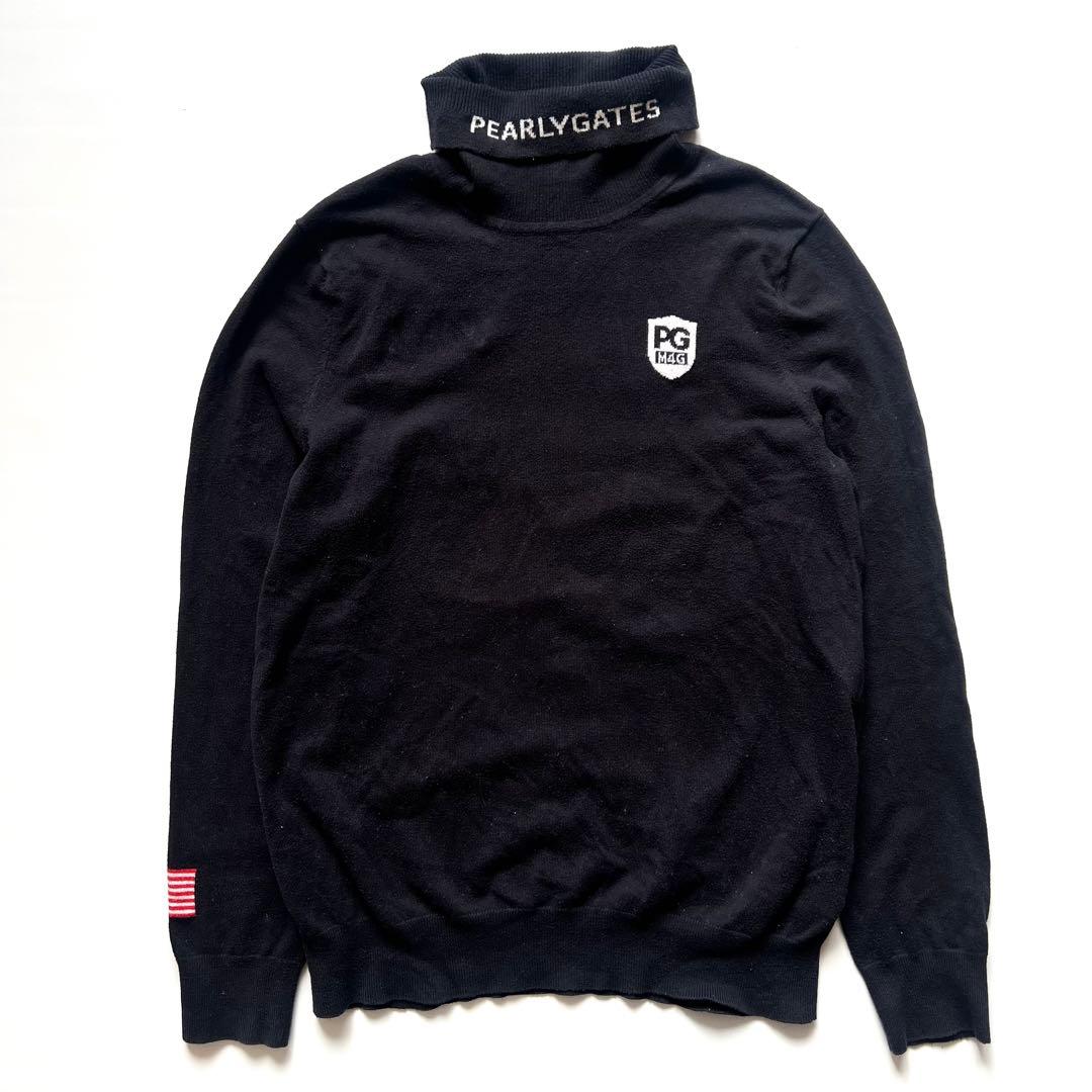 Pearly gates パーリーゲイツ　タートルネック　ニット　ロゴ　ゴルフ