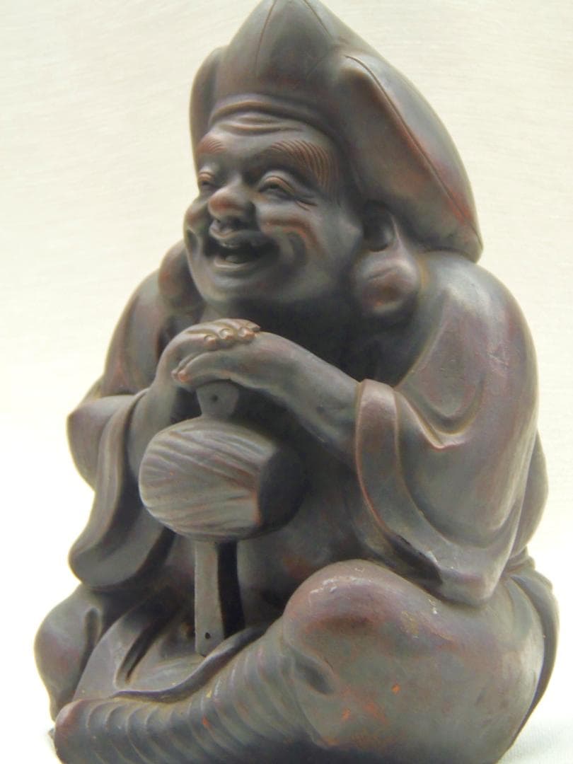 古備前 七福神 座大黒天 大黒様 置物 珍品 レア古備前・レア備前焼 骨董品