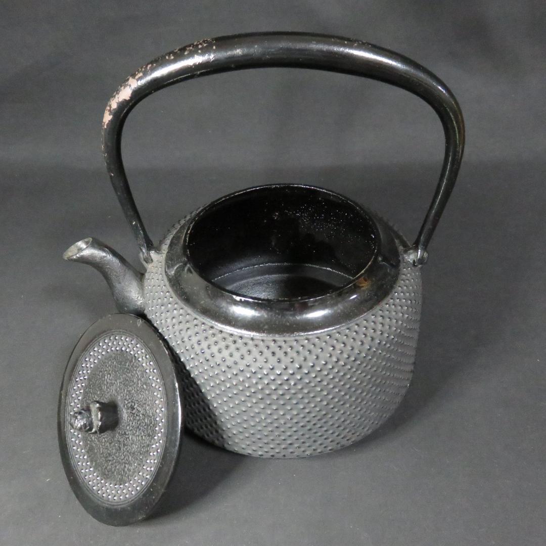 鉄瓶 南部鉄器 新品 取っ手剥がれ 盛栄堂 囲炉裏 茶道具 炉端