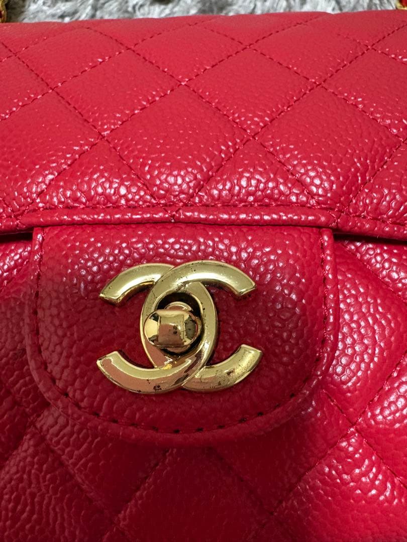 ⑧シャネル　レッド　チェーンバッグ　ノベルティ