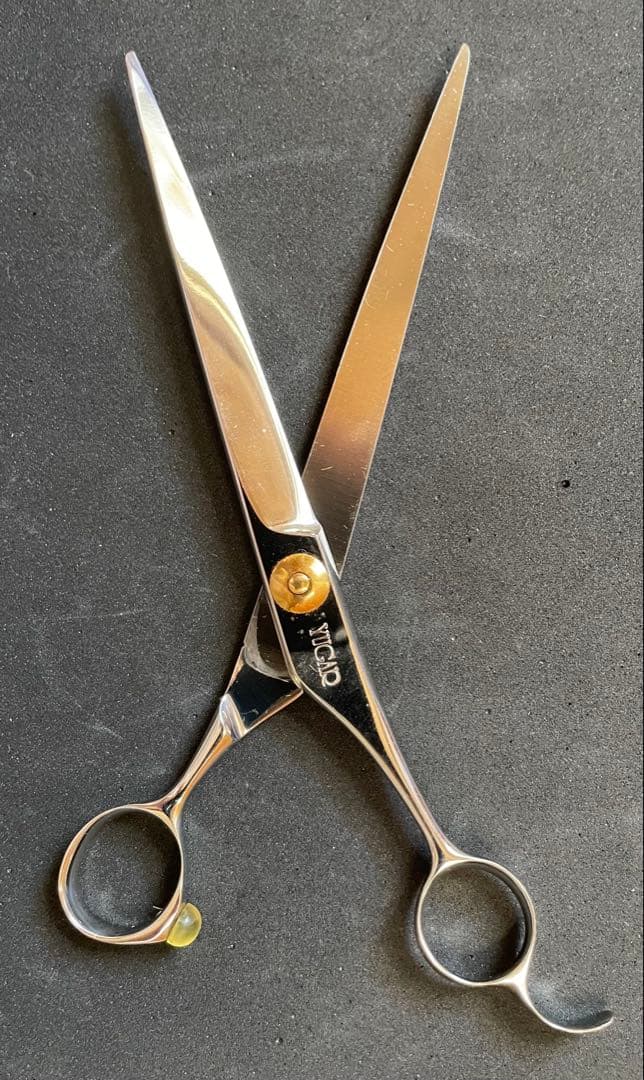 YUGAR プロ用ハイステンレス トリミングハサミ ストレート7インチ