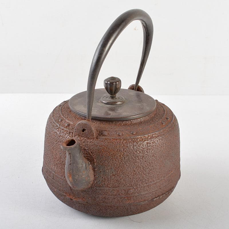 煎茶道具　鋲打文　鉄瓶　鉄釜　M　R5868