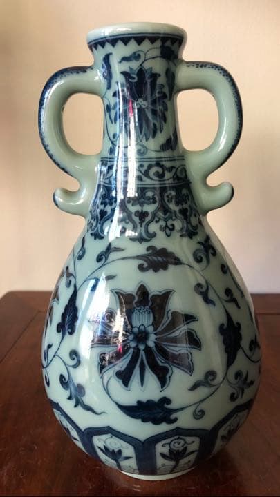 中華陶瓷 稀少双耳花瓶 台北早期任克重监製 年代品 美術品 古董品 收藏品