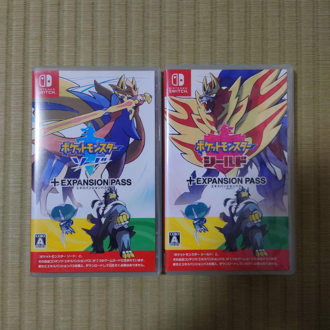 特典未使用　中古　ポケットモンスター ソード シールド+エキスパンションパス