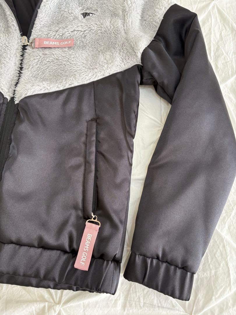 BEAMS GOLF ボア切替サテンブルゾン フード付き ビームスゴルフ アウタ