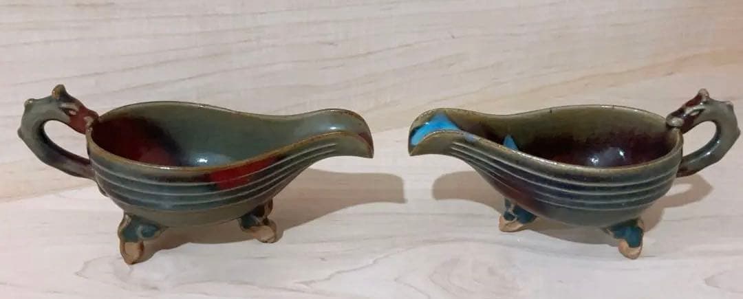 老窯磁器・宋鈞窯龍柄流杯 中国磁器 陶芸 磁器　骨董品