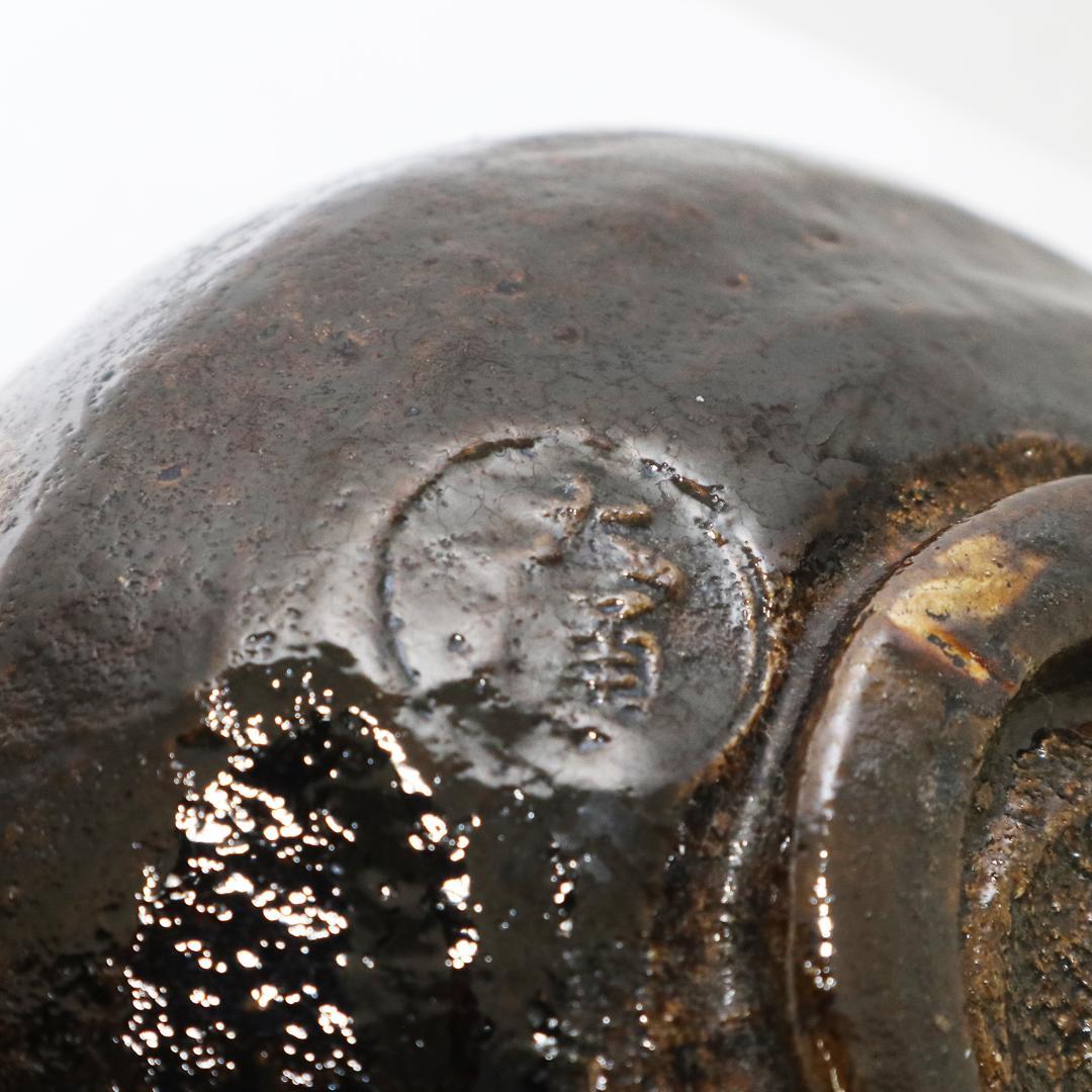 茶道具 大樋長阿弥造 飴釉 茶碗 共箱 共布