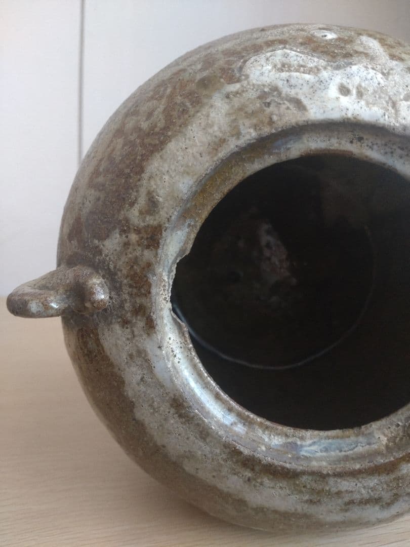 【伝世品　朝鮮唐津】水指　天野家　李朝　斑唐津　中川自然坊　丸田宗彦　高麗