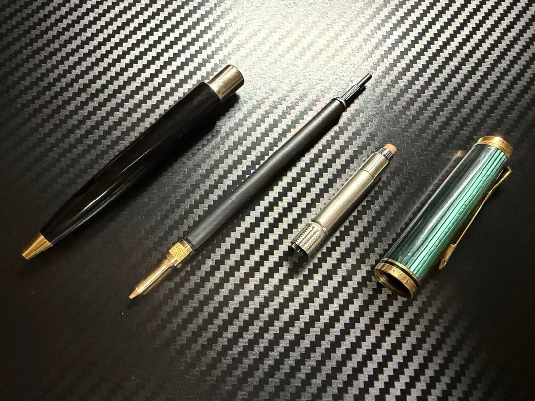 極美品 初期型 ペリカン スーベレーン D400 緑縞 ペンシル 0.5mm