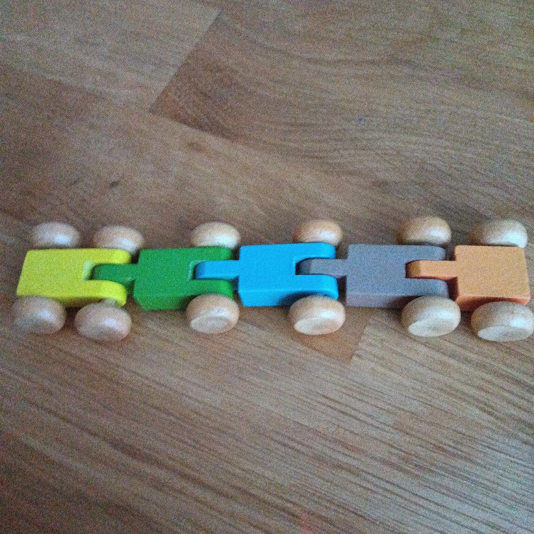 木製 知育玩具 カラフルトレインセット　スピードカースロープ
