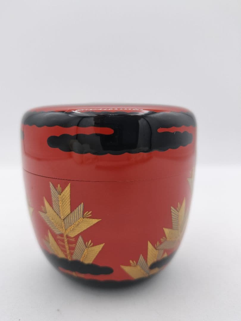 c448 中棗 蓬莱蒔絵 内銀溜 前畠春斎 木箱 茶道具 古物