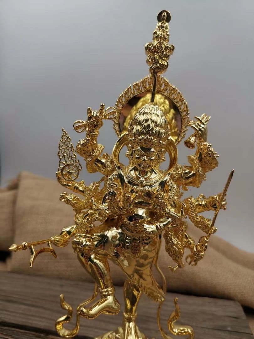 【修縁堂】真鍮仏像 烏枢沙摩明王 置物 供養品 密教法具 真言宗 仏教工芸品