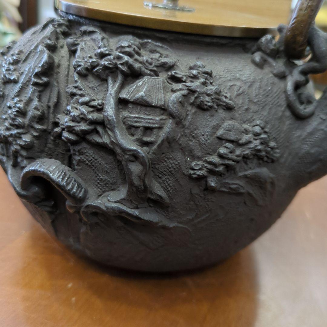 鉄瓶　亀文堂　茶道具　銀つまみ　茶道　煎茶道具　木箱　鉄