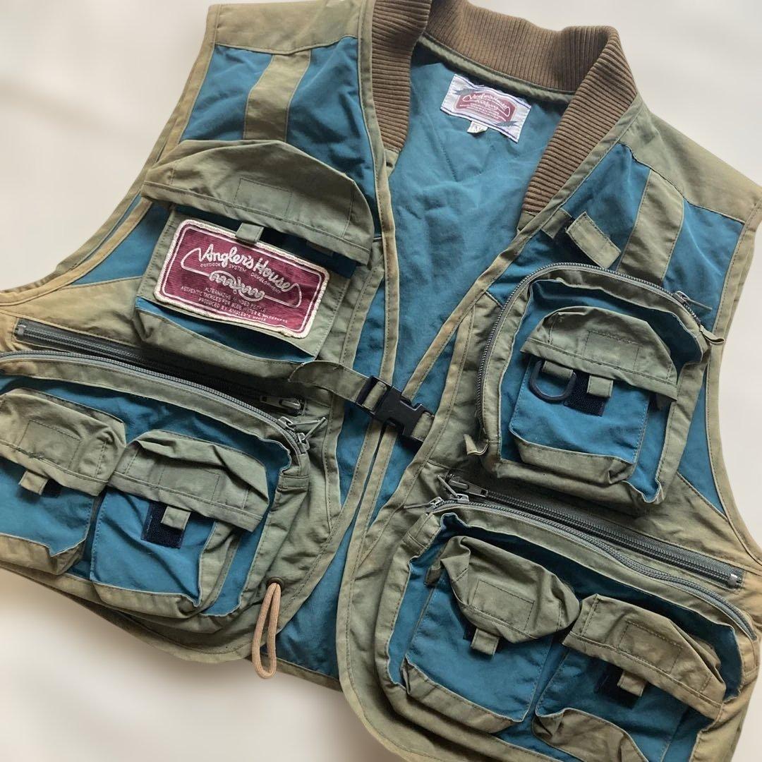 Angler's House フィッシングベスト Mサイズ　ナイロンベスト　古着