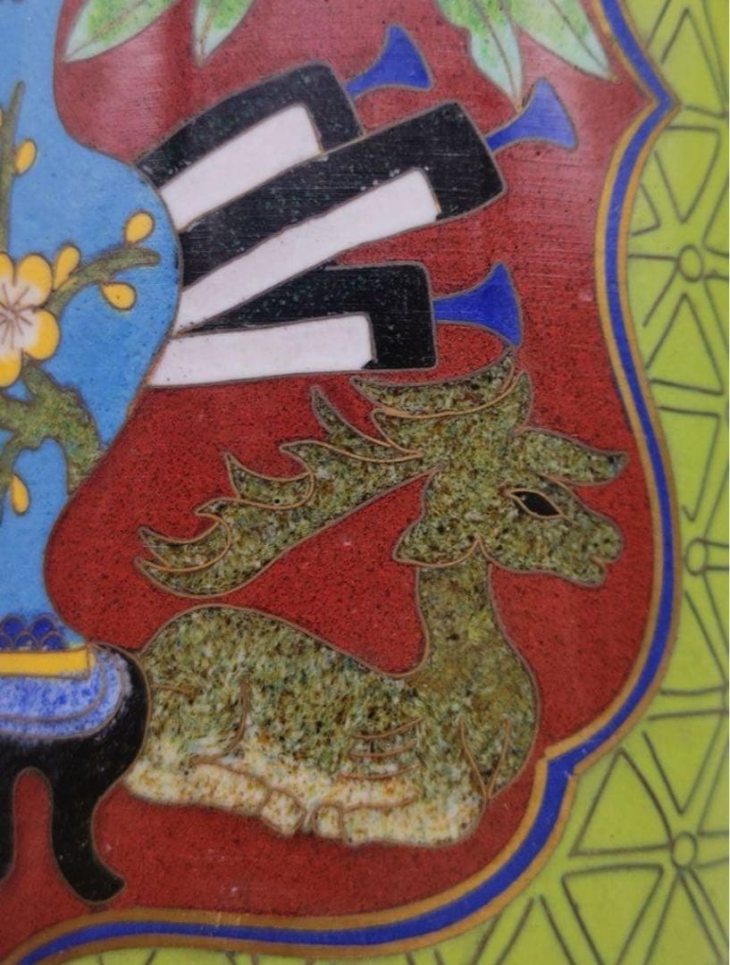 中國美術 古玩 七宝焼 景泰蓝置物 博古紋帽筒