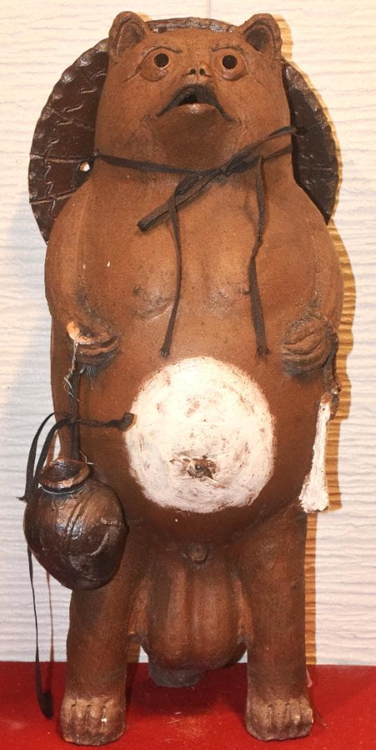 n*e様 貴重な常滑焼　狸　松下衛作　タヌキの置物　78ｃｍ●250303-03