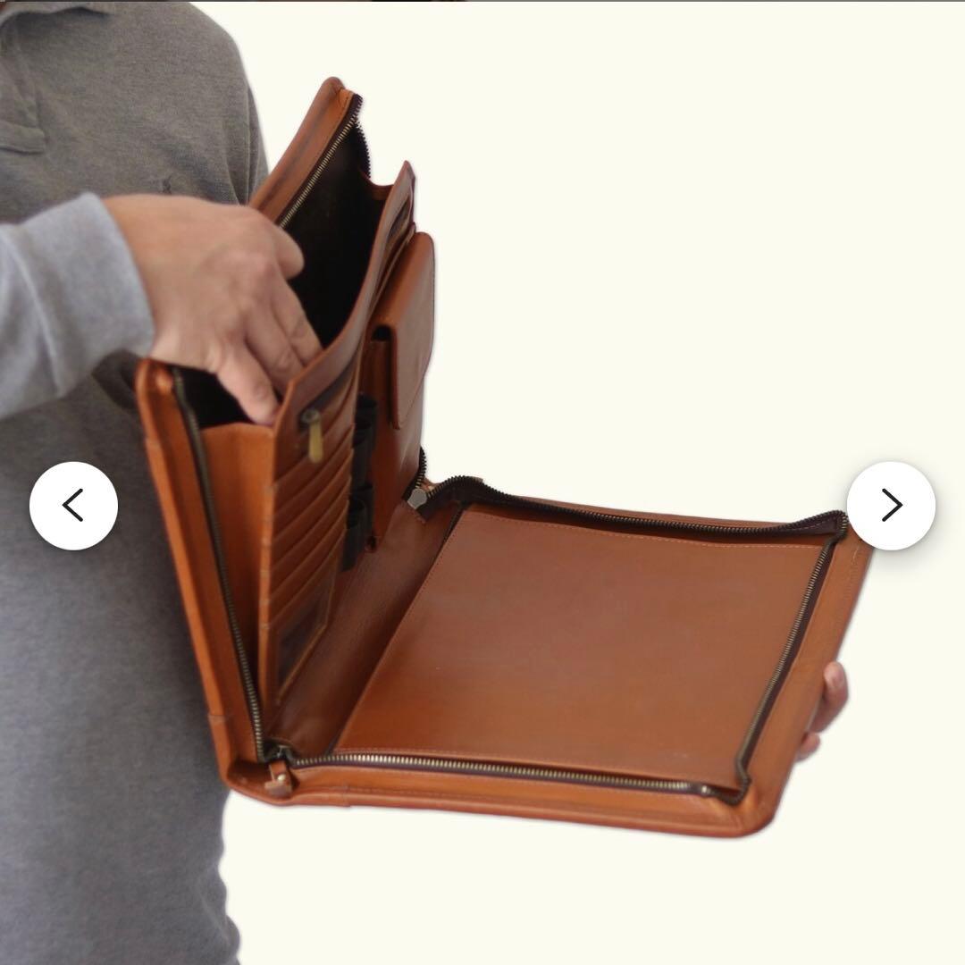 レザービジネスiPadジッパーフォルダー多機能会議ドキュメントホルダーオフィス