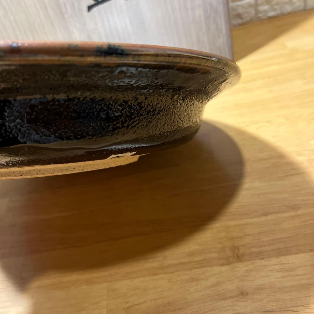 新品未使用　美濃焼　加藤賢司　抜絵天目　中皿　28,000円