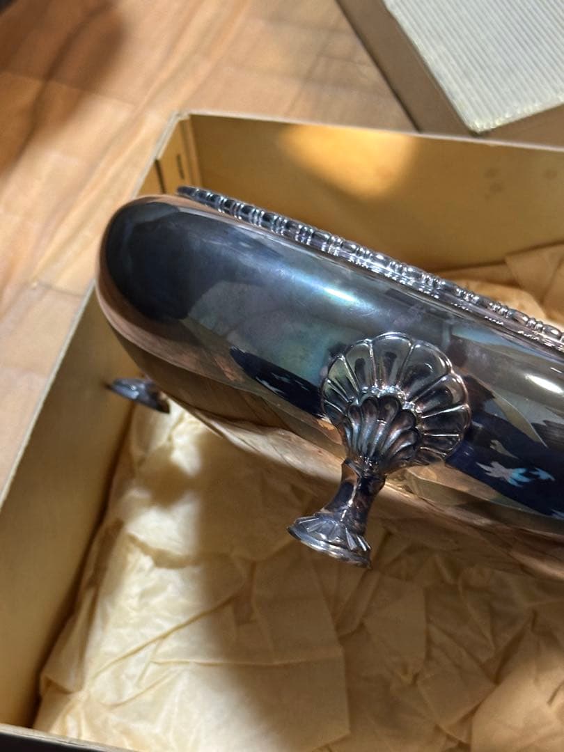 Mappin & Webb 銀メッキ円形トレイ