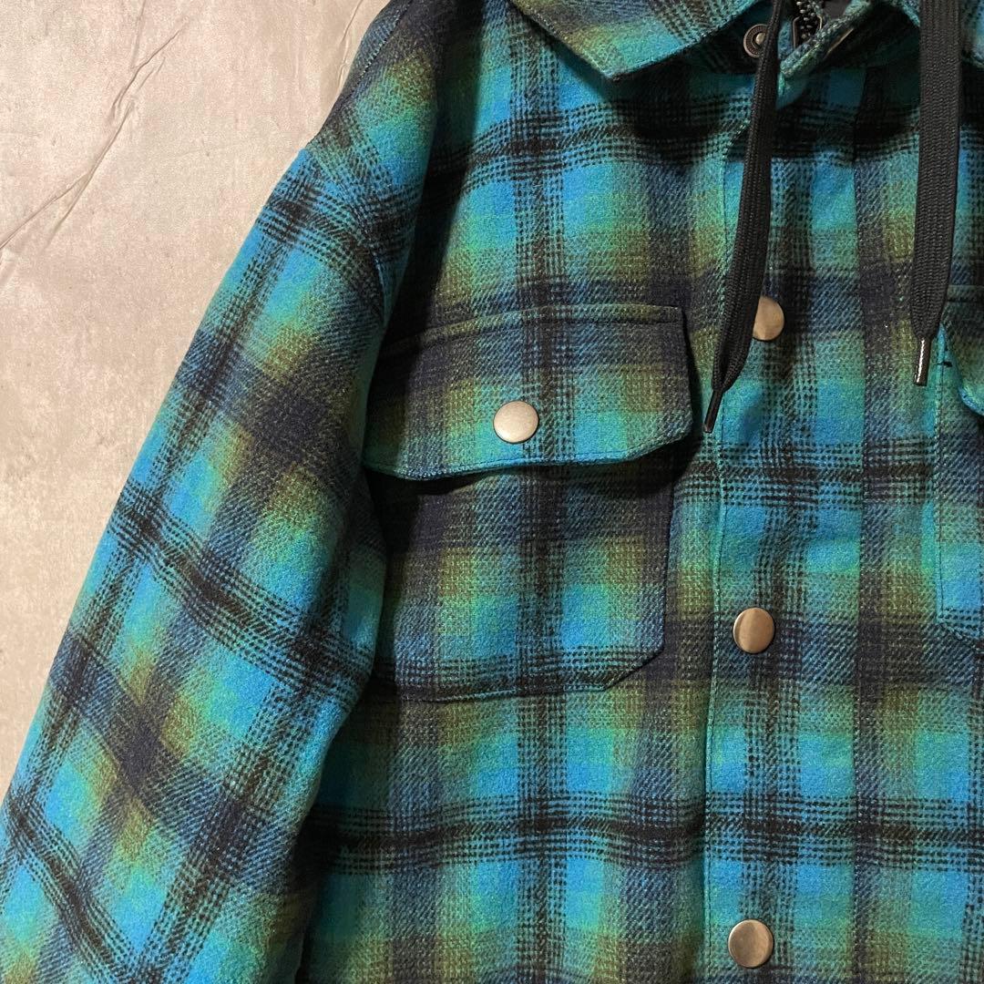 Burtonバートンスキーウェアスノーボードジャケットパーカー水色黒チェック柄