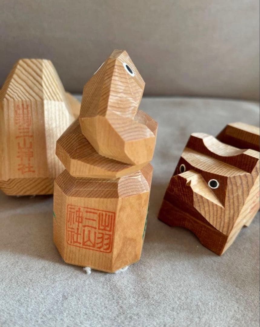 【貴重】出羽三山神社 一刀彫 干支人形 セット／単品（タイトル価格は6体の場合）