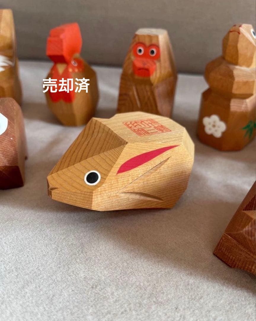 【貴重】出羽三山神社 一刀彫 干支人形 セット／単品（タイトル価格は6体の場合）