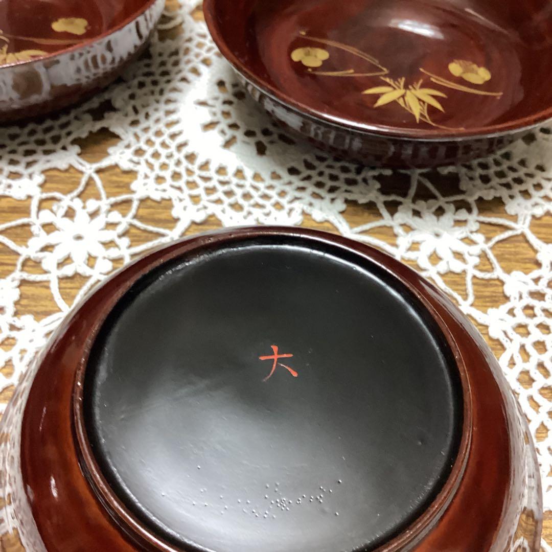 k2f27 漆器 皿セット 20枚 金色花模様