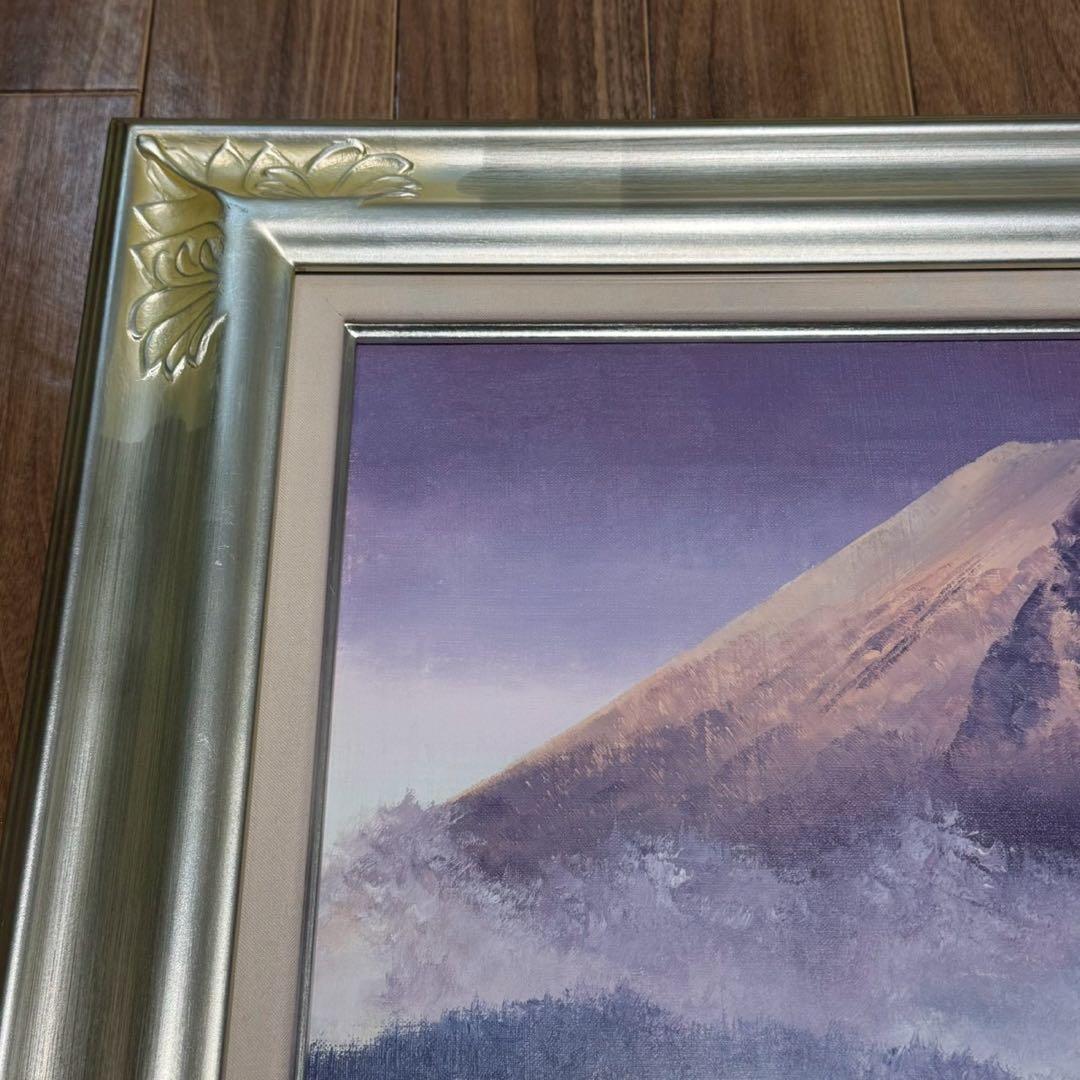 絵画　小林幸三作: 富士　油絵　豪華額装　黄金　富士山