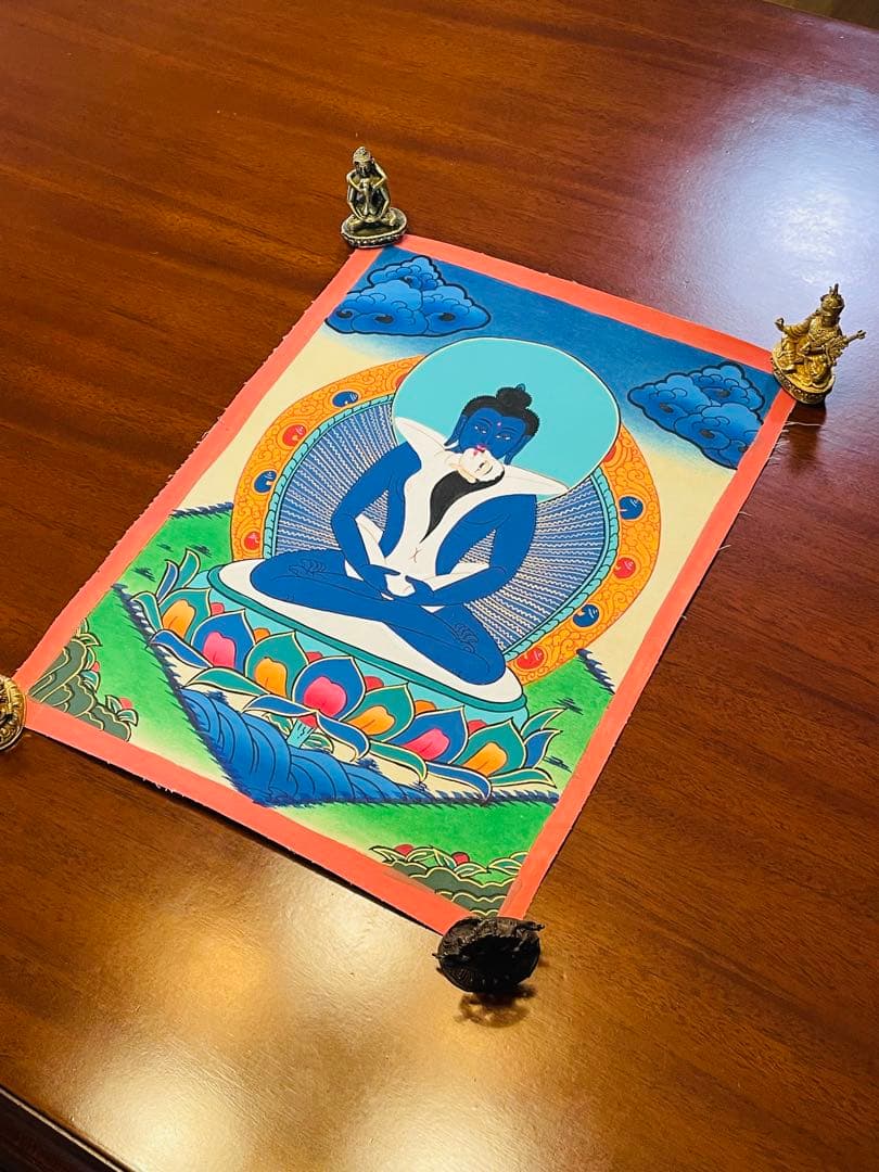 手描き 肉筆画 シャクティ タンカ 曼荼羅 仏陀 ブッタ 38.5 × 28.5