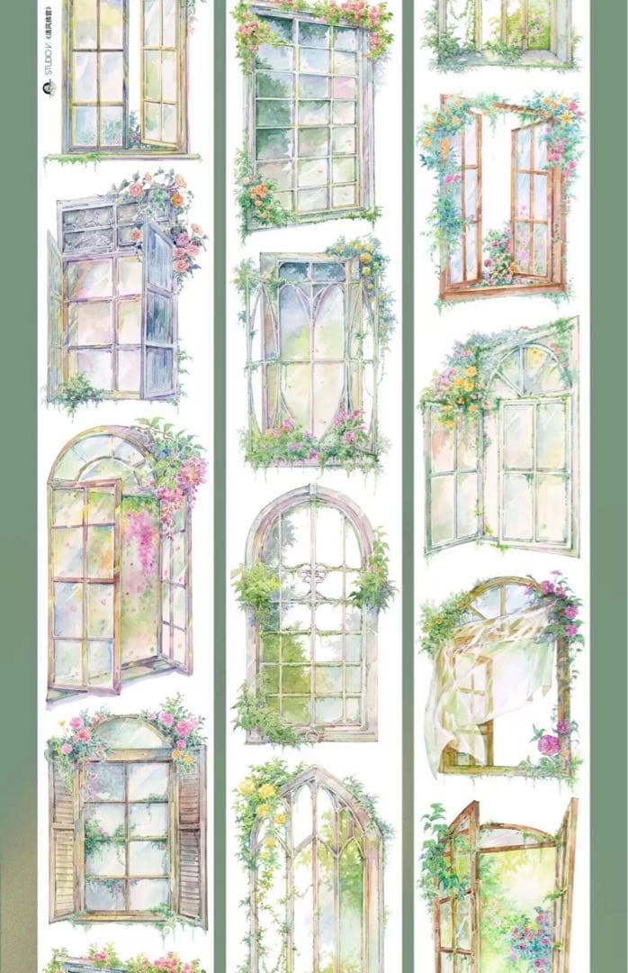 海外マスキングテープ巻売り 清風窓 装飾マスキングテープ人物マステ