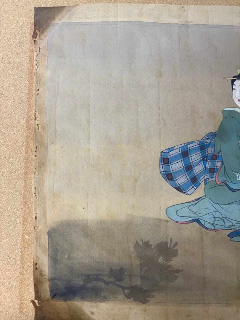 浮世絵 美人画 絹本画 歌麿 美術 アンティーク 骨董品