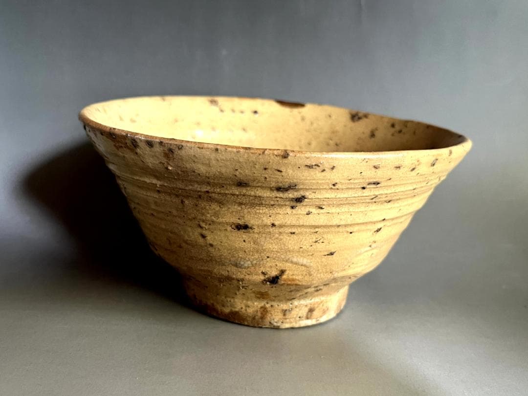 茶碗■古い黄伊羅保茶碗 古井戸茶碗 古美術 時代物 骨董品■