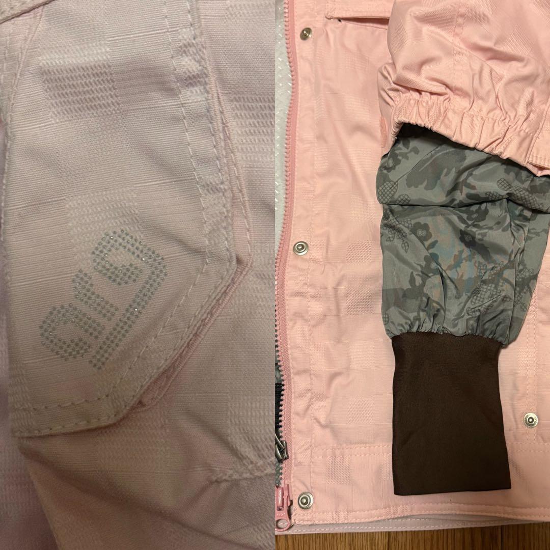 【新品・訳あり・バラ売り不可】arg スノーボードウェア上下　ピンク×ブラウン