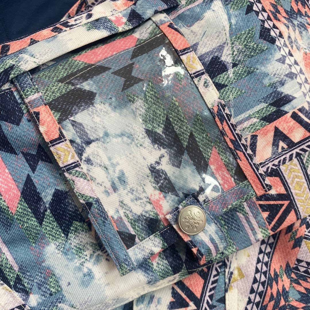 スノーボードウェア 女性用 多色幾何学模様　スキーウェア　冬山ウィンタースポーツ