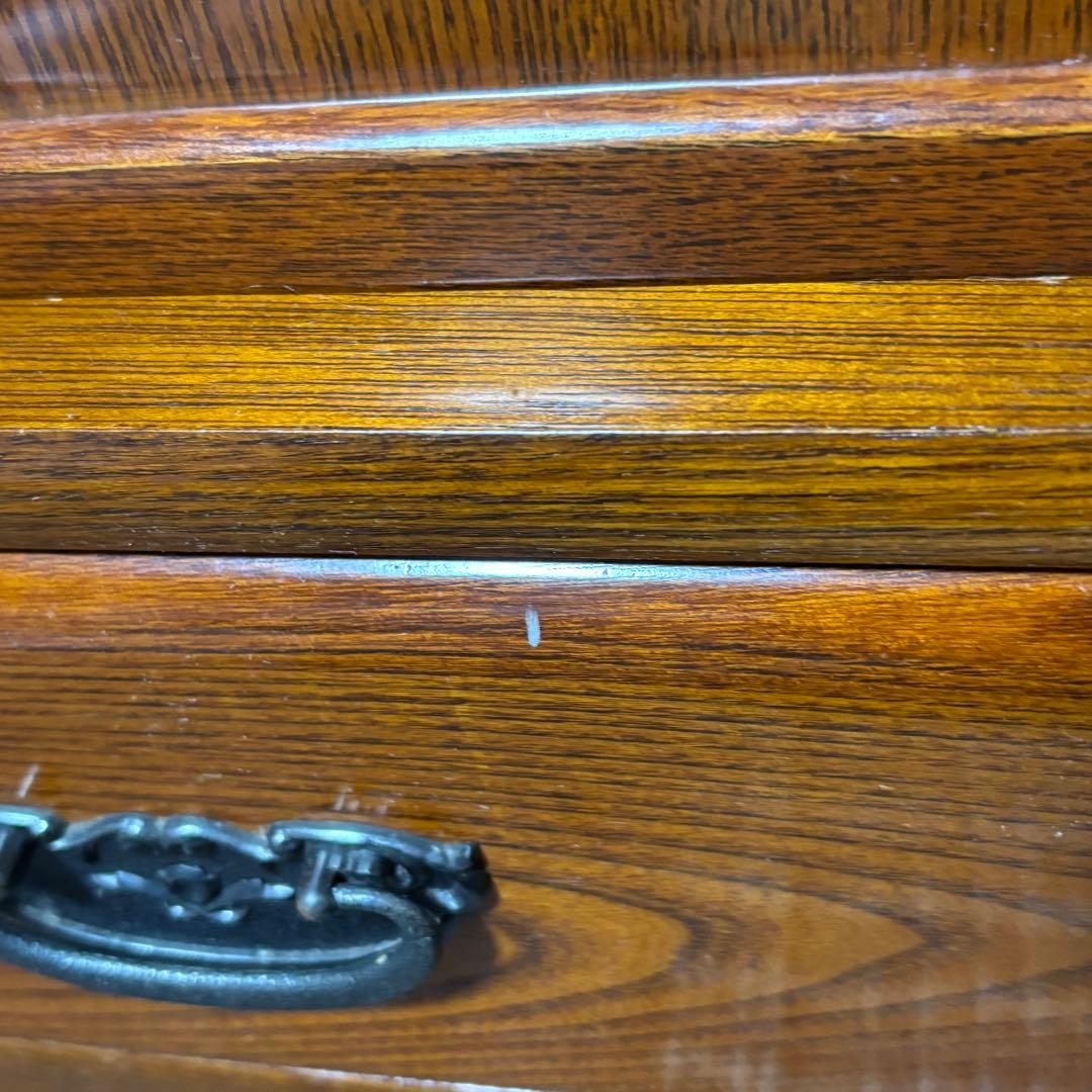 最終値下げ⭐️茶箪笥 茶棚 水箪笥 昭和レトロ 飾り棚 ケヤキ 漆塗り 2段重ね