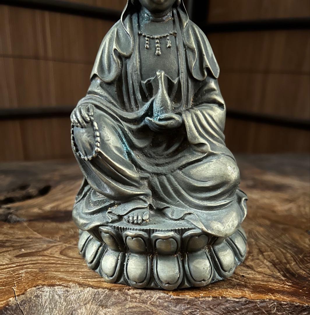 中国仏教美術 古黄銅 観音像 仏像 大明宣徳年製