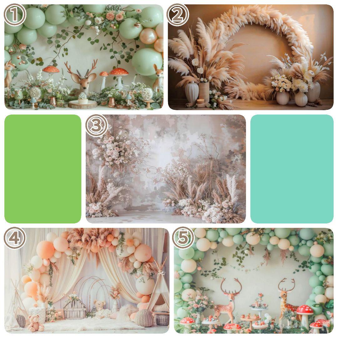 背景布+秋色チョーカー　パンパスグラス　お月見　十五夜　ペットサロン撮影用