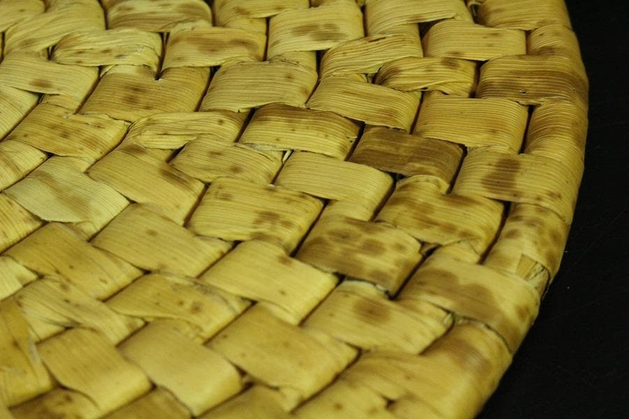 茶道具 竹皮網 円座 九枚 露路 待合(K-A988)