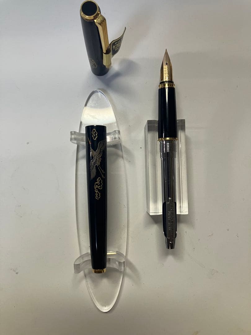 Pilot　蒔絵万年筆　鶴　字幅F　1970's