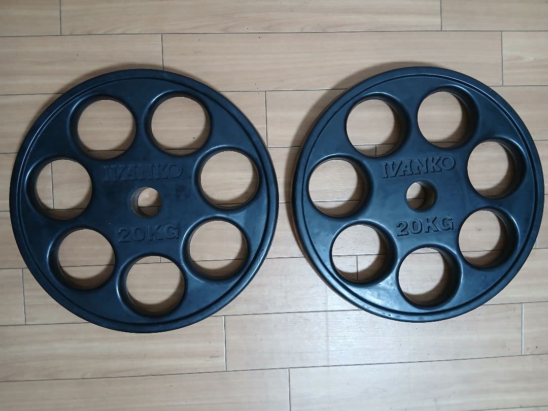 ①IVANKOイヴァンコ ラバープレート20kg x1枚穴径50mm(同時購入)
