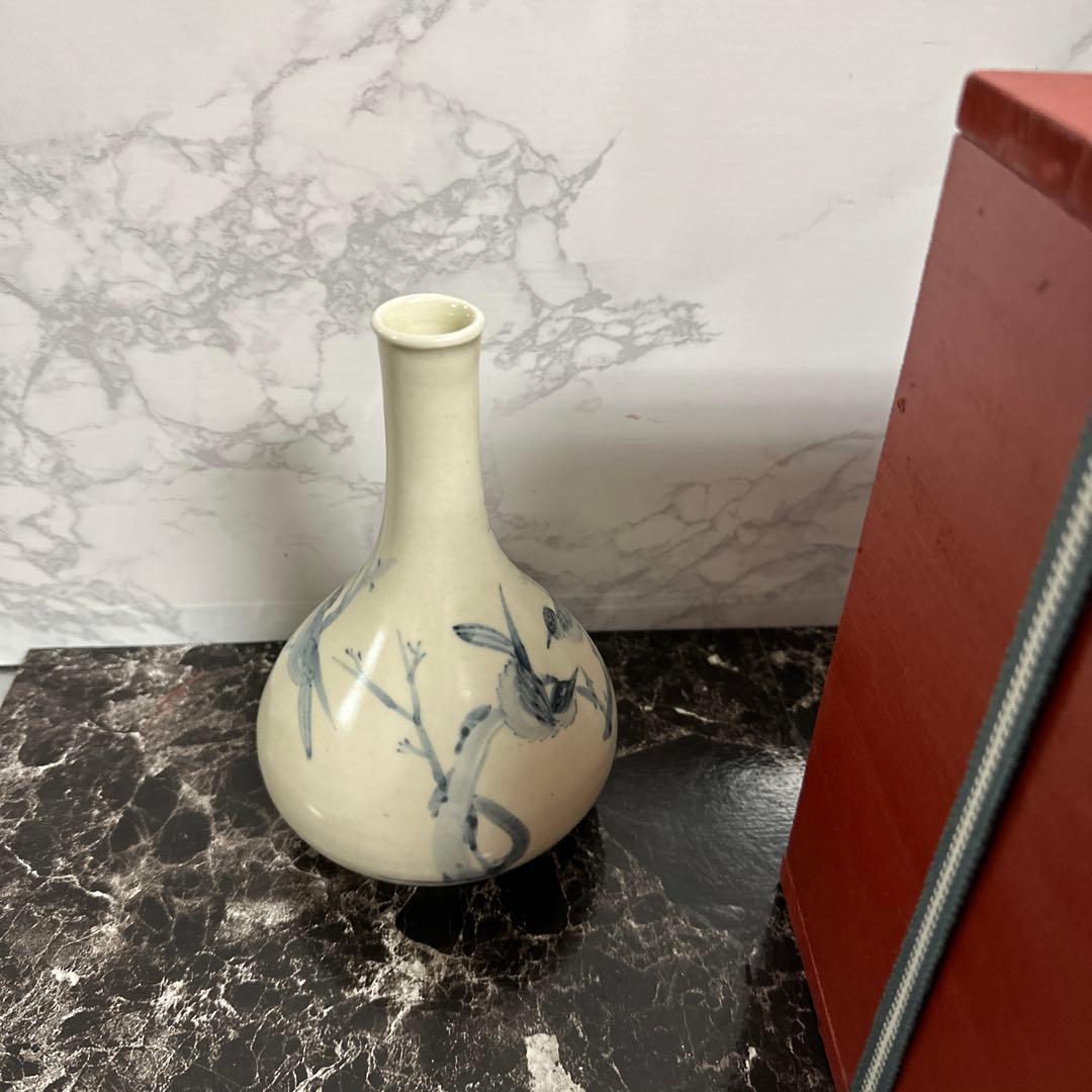 李朝、分院窯、花鳥図、完品！箱。