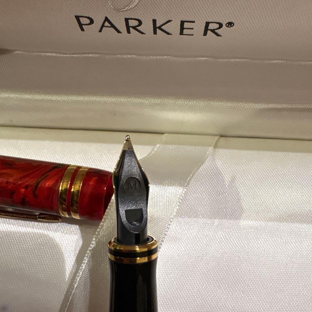 Parker DuoFold 万年筆 赤　マーブル　18金