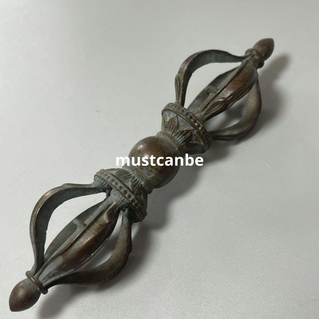 銅製 九股密宗法器 金剛杵降魔杵 鎮宅 辟邪 開運 風水 招財 置物 工芸品