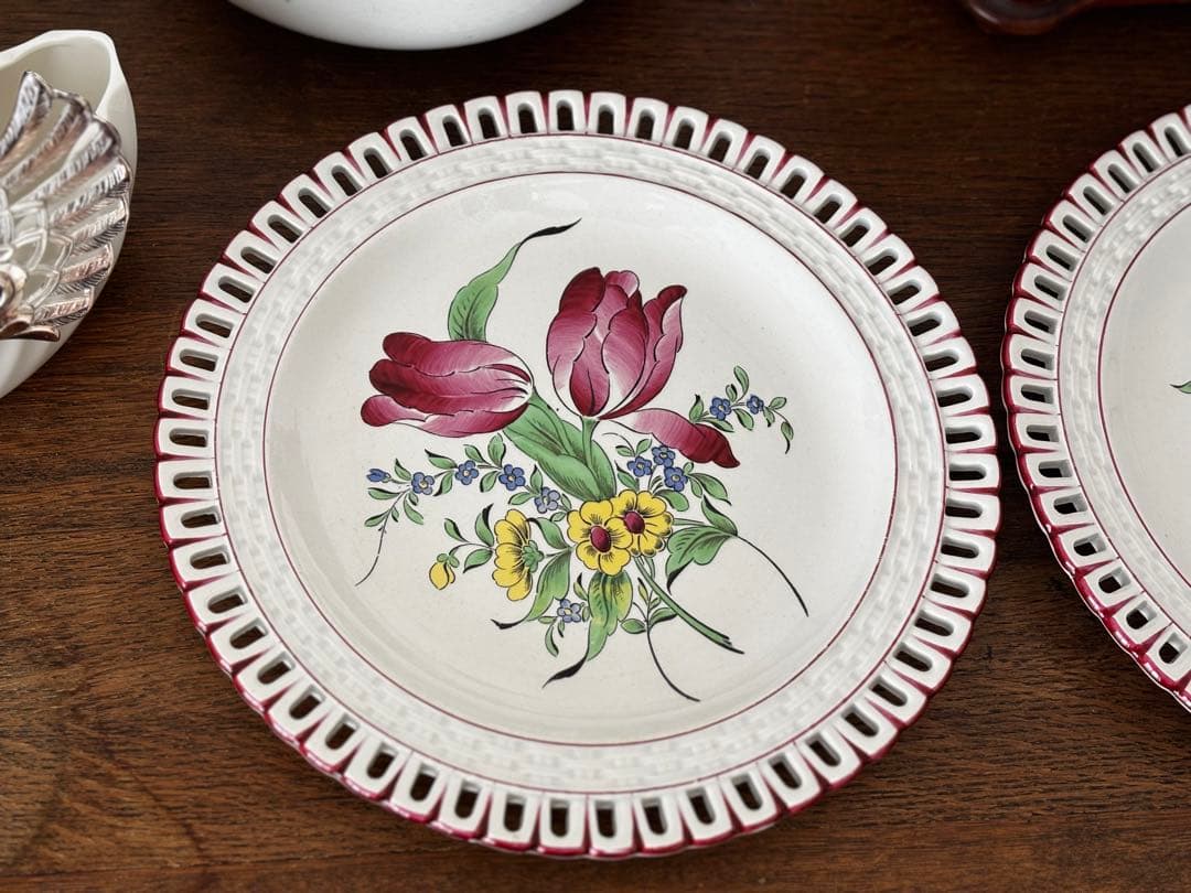 フランスアンティーク　Lunéville パニエ皿　プレート　2枚セット