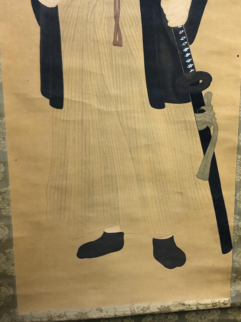 蔵出し品　秀甫　坂本龍馬　肖像画入　古い掛け軸　土佐　幕末の志士　明治維新　銘