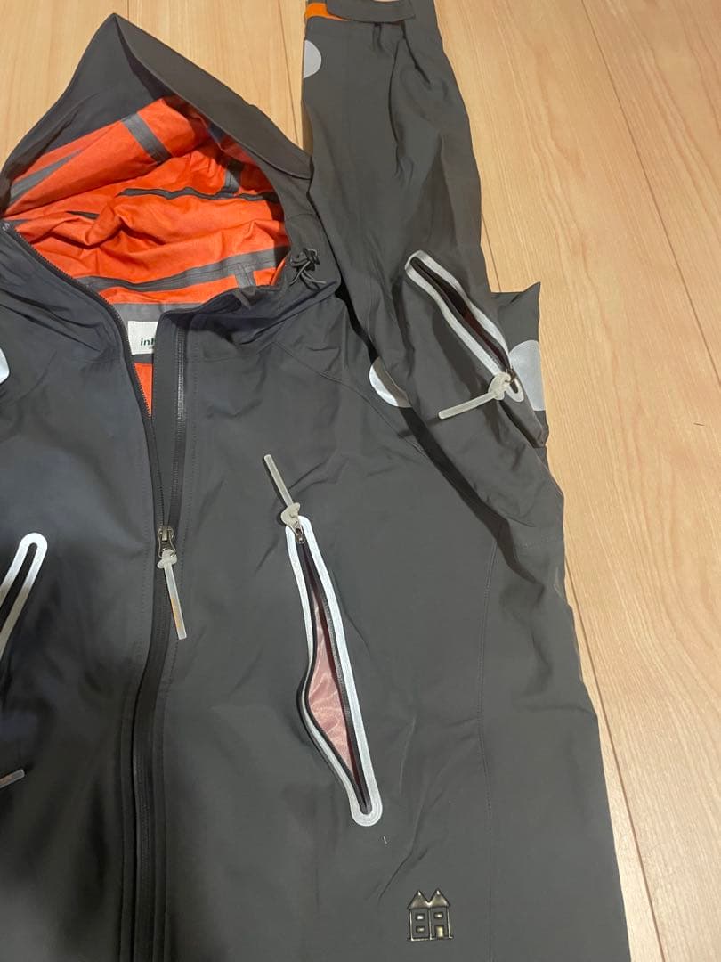 inhabitant ダークグレー ドット柄 スキーウェア