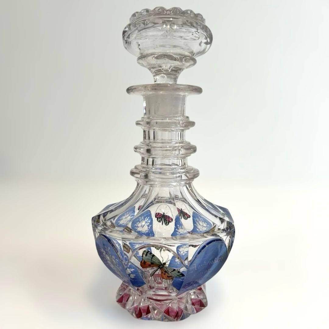 ボヘミアガラス デキャンタ 1930年代西洋 アンティーク クリスタルガラス