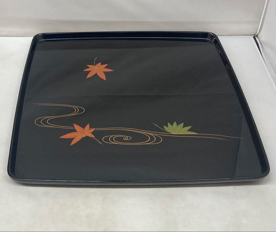 B542b「輪島塗 卓上膳　五」 共箱　竜田川　紅葉　懐石・会席道具　茶道具