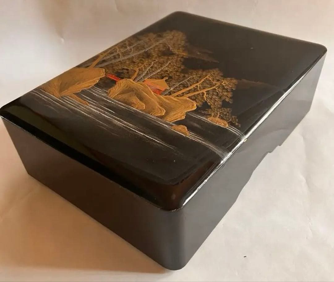 蒔絵風景画文箱