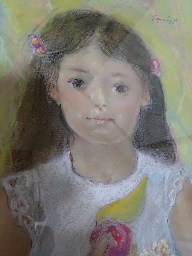 キュート　美少女　絵画　額付き